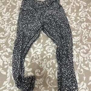 Lululemon Floral Print Black and White Pants